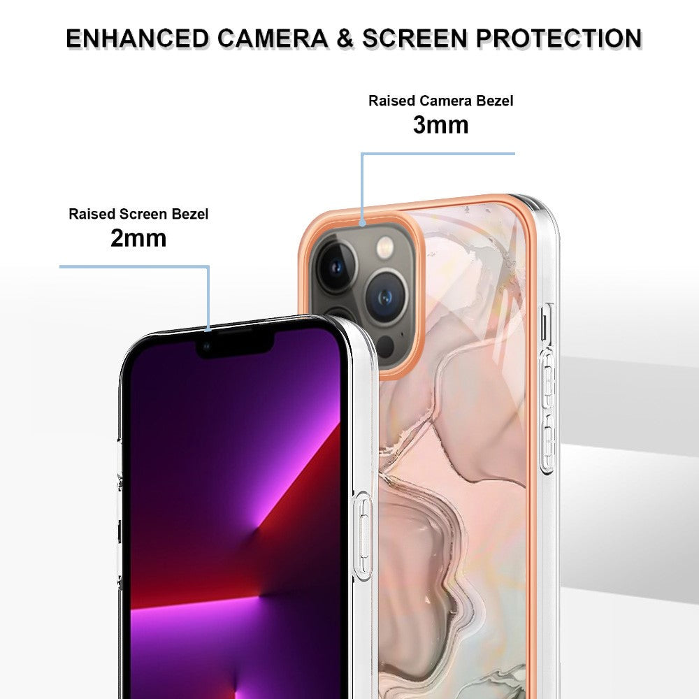 iPhone 13 Pro Schutzhülle – Mit Marmormuster 2,0 mm Galvanik-Rückseite