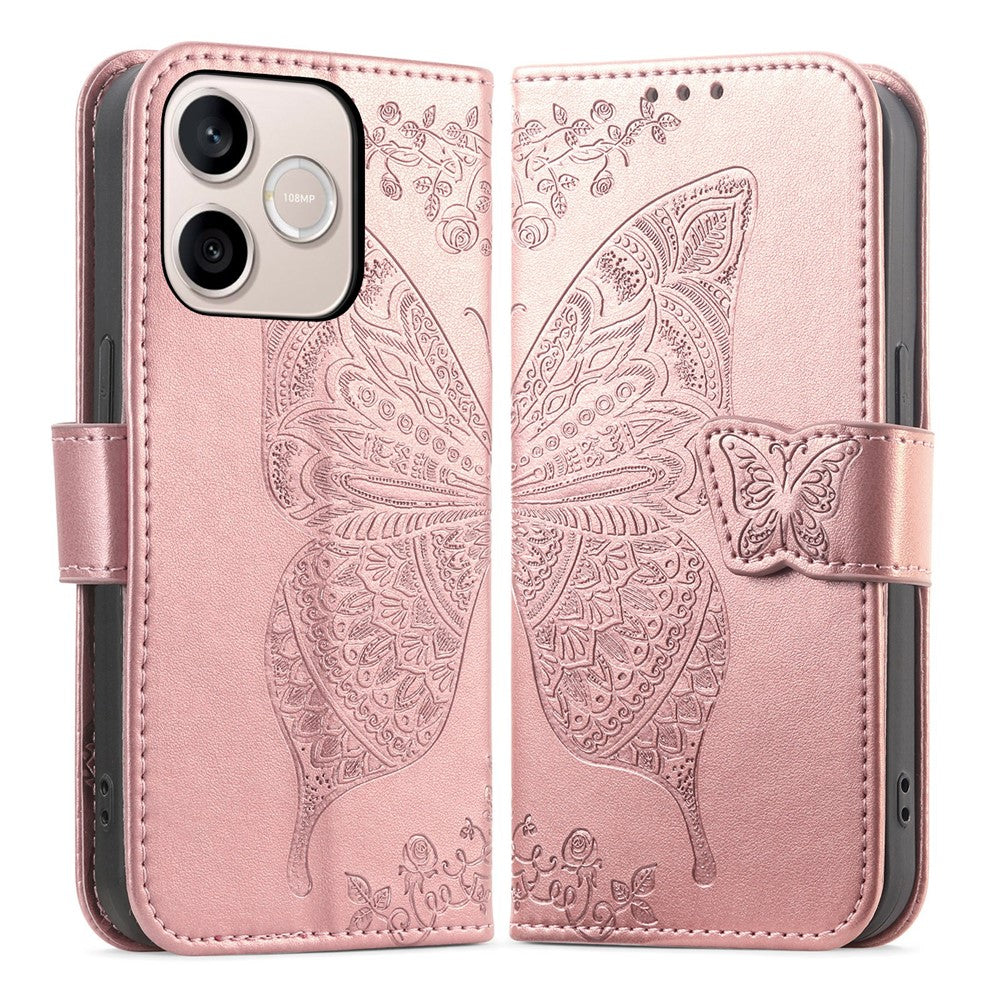 For Honor 600 Lite 5G Case with Strap Butterfly Pattern PU Leather Wallet Phone Cover
