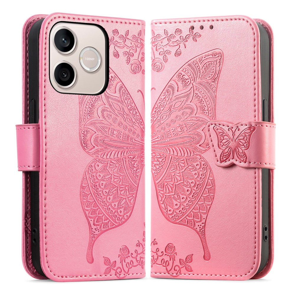For Honor 600 Lite 5G Case with Strap Butterfly Pattern PU Leather Wallet Phone Cover