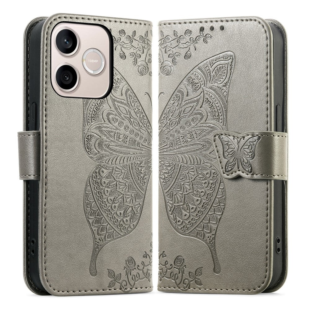 For Honor 600 Lite 5G Case with Strap Butterfly Pattern PU Leather Wallet Phone Cover