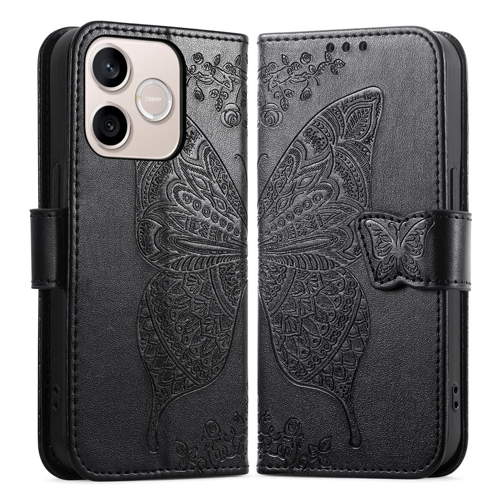 For Honor 600 Lite 5G Case with Strap Butterfly Pattern PU Leather Wallet Phone Cover