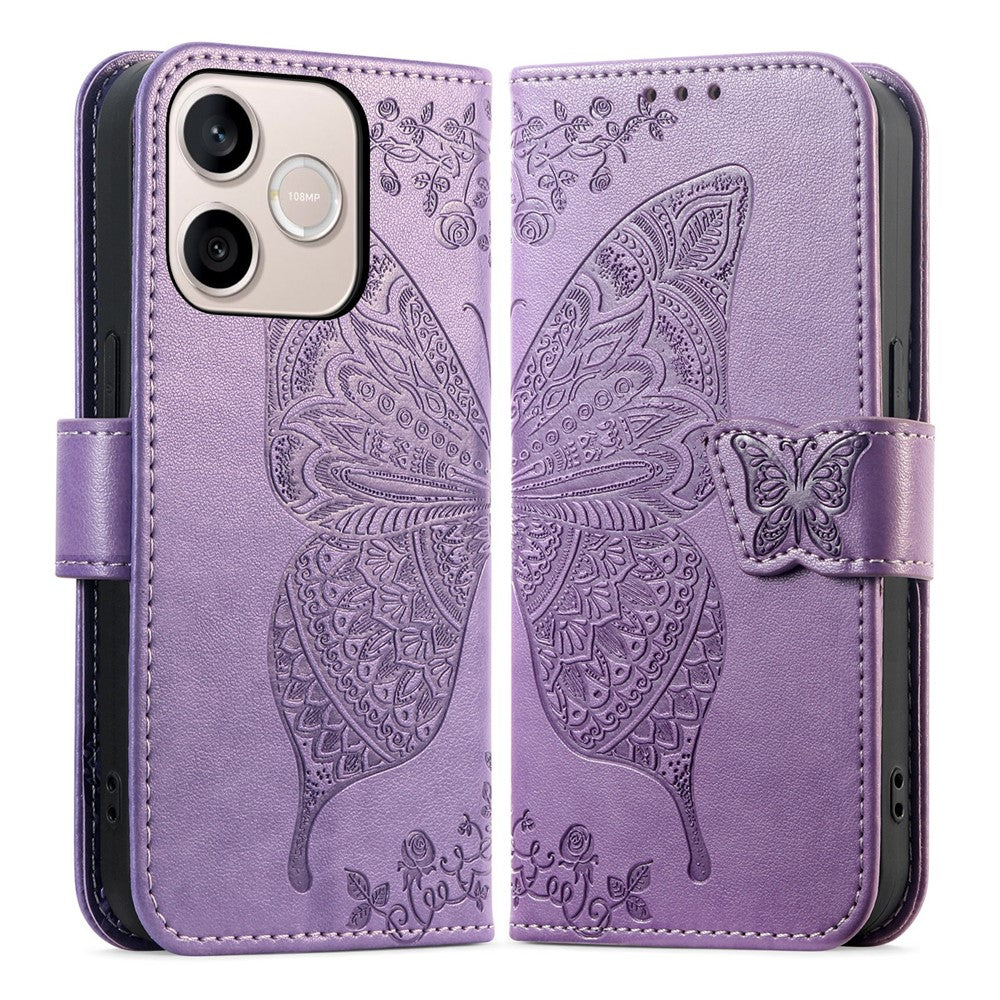 For Honor 600 Lite 5G Case with Strap Butterfly Pattern PU Leather Wallet Phone Cover