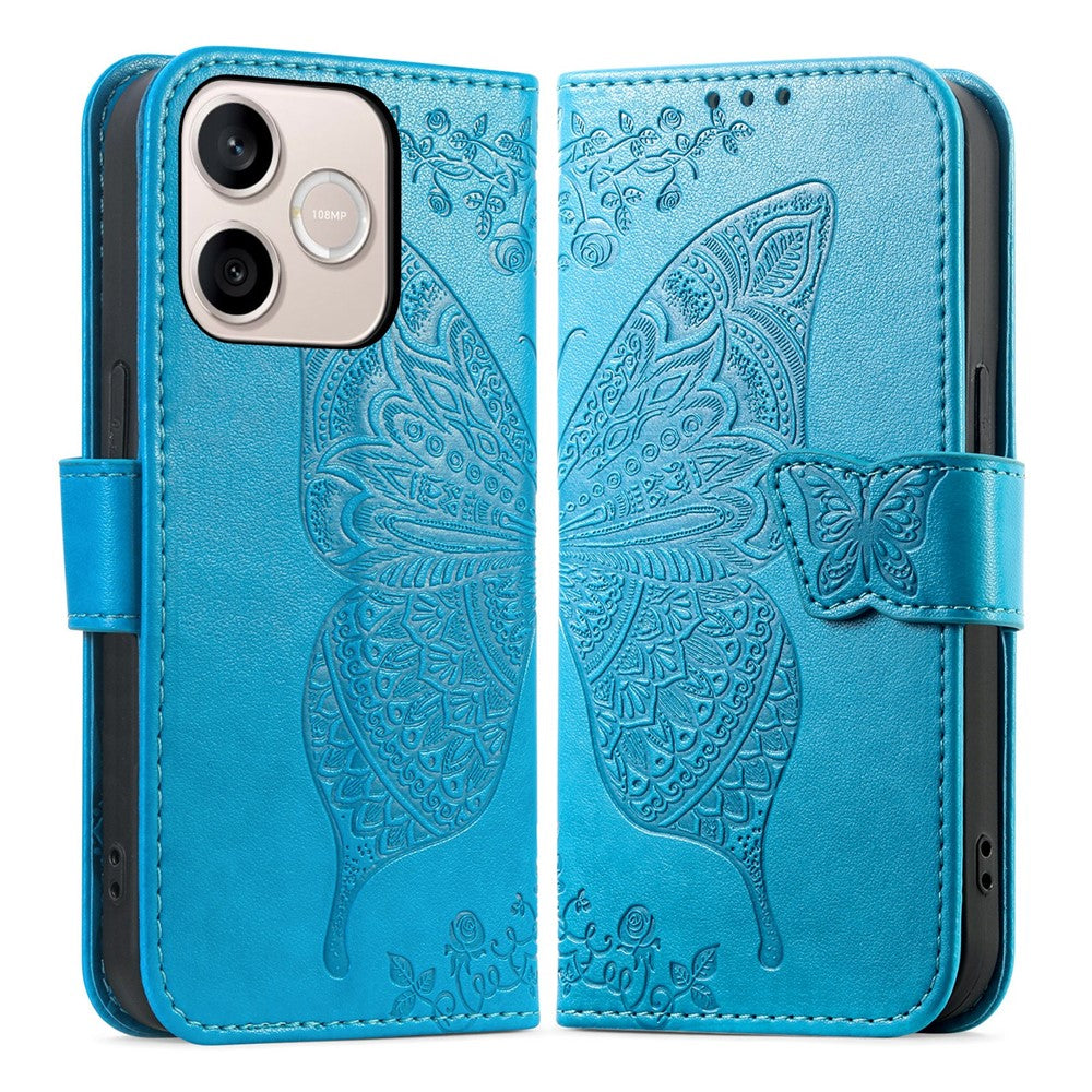 For Honor 600 Lite 5G Case with Strap Butterfly Pattern PU Leather Wallet Phone Cover