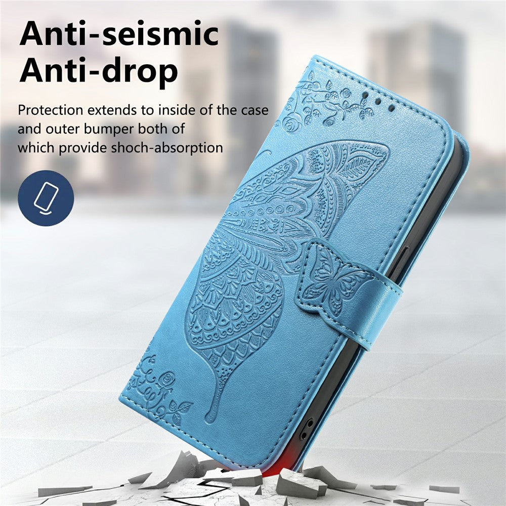 For Honor 600 Lite 5G Case with Strap Butterfly Pattern PU Leather Wallet Phone Cover