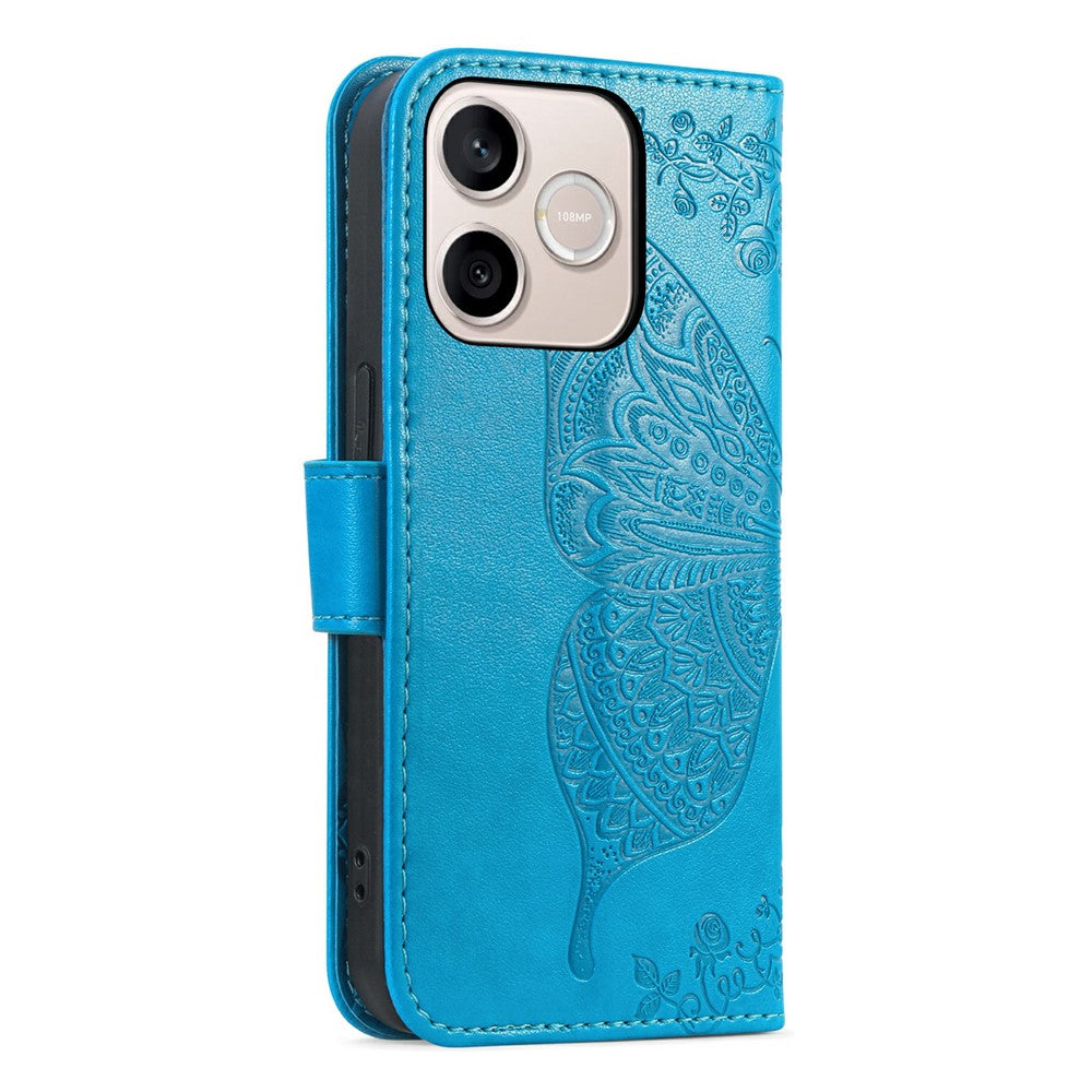 For Honor 600 Lite 5G Case with Strap Butterfly Pattern PU Leather Wallet Phone Cover