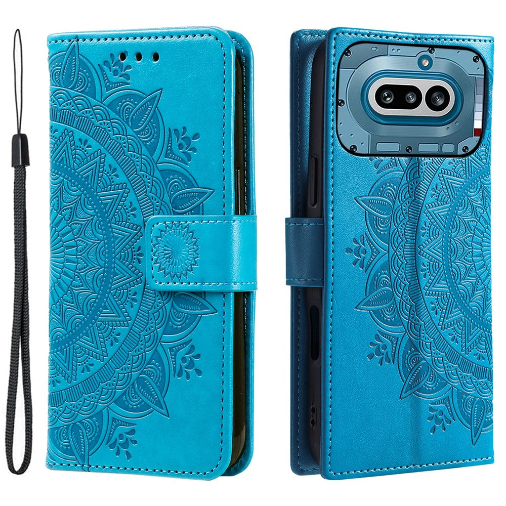 Nothing Phone (4a) Wallet-Handyhülle – Mit Totem-Aufdruck, aus PU-Leder