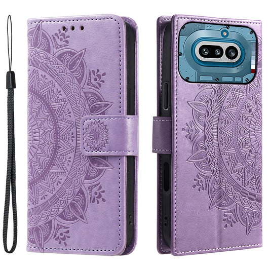 Nothing Phone (4a) Wallet-Handyhülle – Mit Totem-Aufdruck, aus PU-Leder