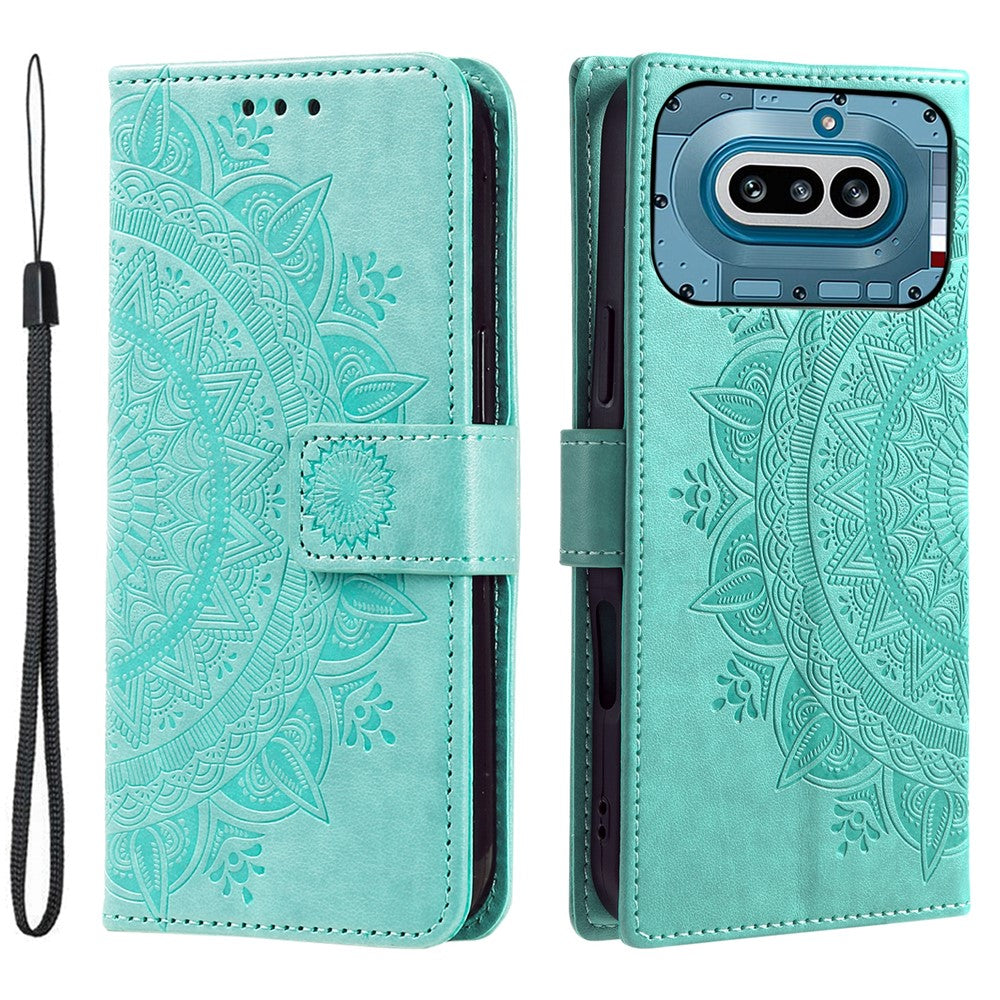 Nothing Phone (4a) Wallet-Handyhülle – Mit Totem-Aufdruck, aus PU-Leder
