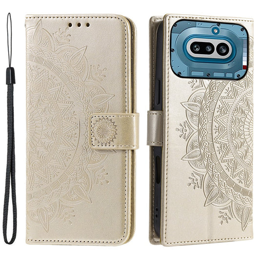 Nothing Phone (4a) Wallet-Handyhülle – Mit Totem-Aufdruck, aus PU-Leder