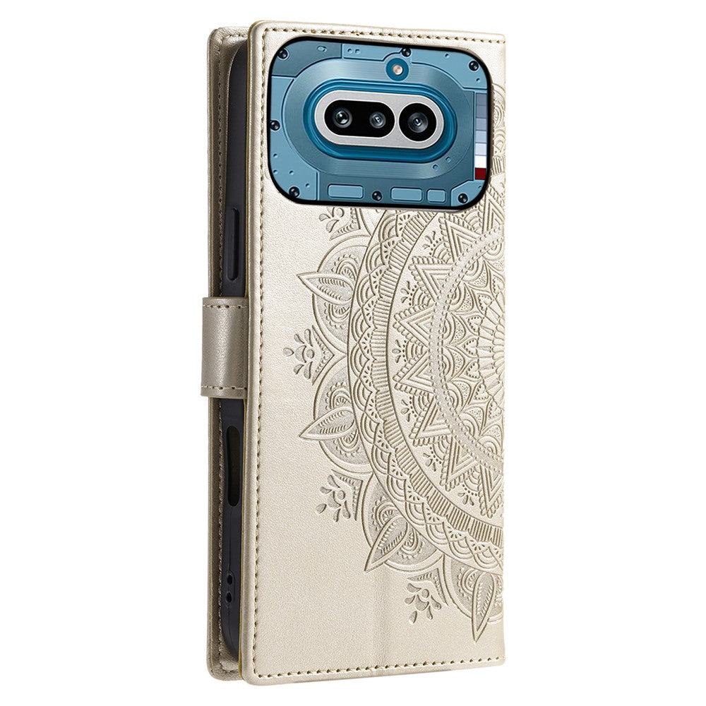 Nothing Phone (4a) Wallet-Handyhülle – Mit Totem-Aufdruck, aus PU-Leder