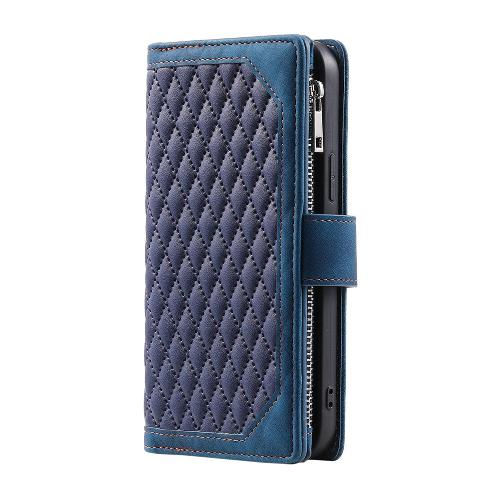 For Nothing Phone (4a) Pro Wallet Case Rhombus Stitching Line PU Leather Phone Cover with Wrist Strap