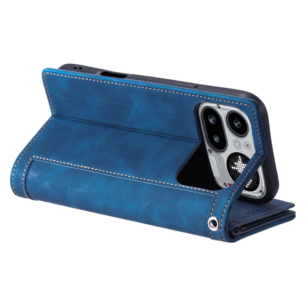 For Nothing Phone (4a) Pro Phone Case 9 Card Slots Zipper Wallet PU Leather Phone Cover with Wrist Strap