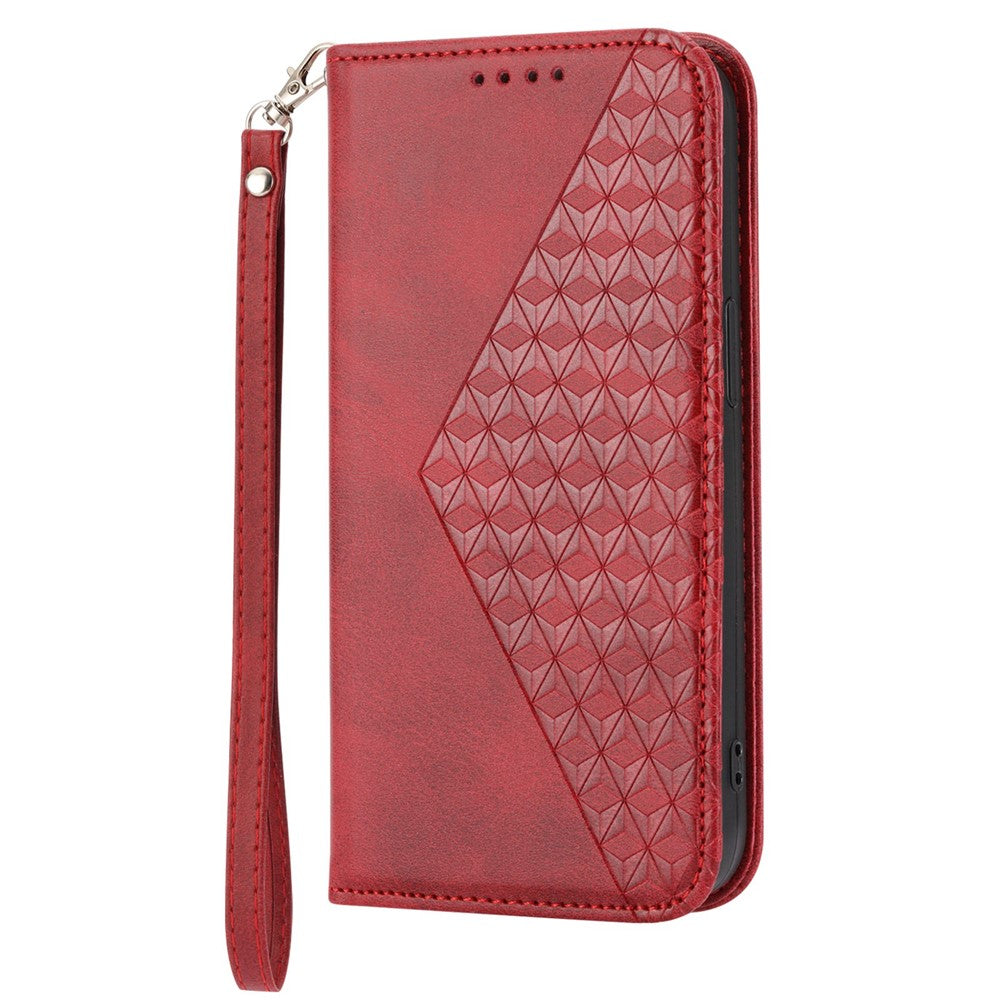 PU Leather Case for Xiaomi Redmi Note 12 5G (Global) / (India) / (China) / Poco X5 5G , Wallet Phone Stand Calf Texture Magnetic Closure Imprinted Rhombus Pattern Cover