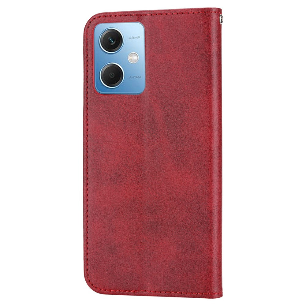 PU Leather Case for Xiaomi Redmi Note 12 5G (Global) / (India) / (China) / Poco X5 5G , Wallet Phone Stand Calf Texture Magnetic Closure Imprinted Rhombus Pattern Cover