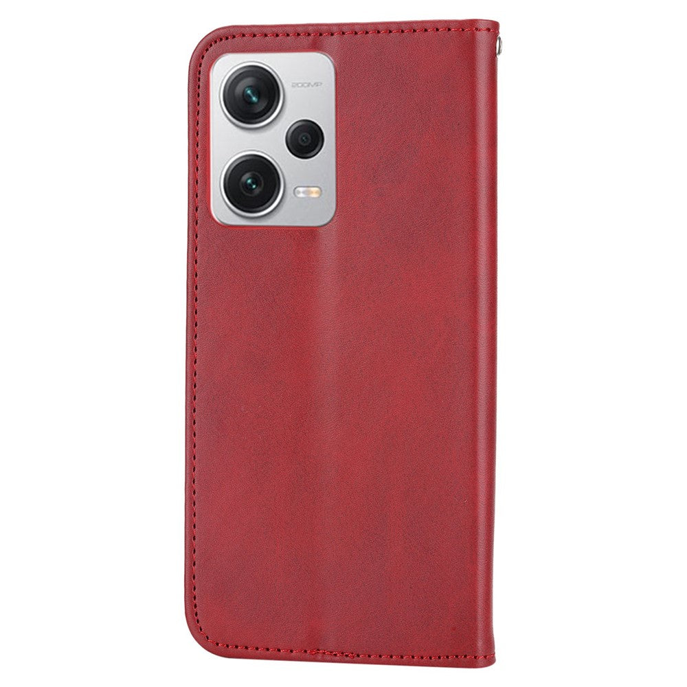 For Xiaomi Redmi Note 12 Pro+ 5G Dustproof PU Leather Case Wallet Magnetic Closure Imprinted Rhombus Pattern Stand Calf Texture Cover