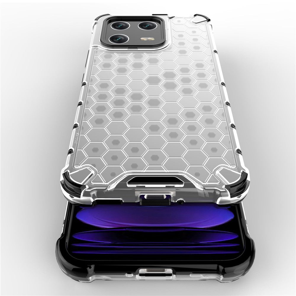 For Xiaomi 13 Anti-fingerprint Honeycomb Texture TPU+PC Protective Case Shockproof Phone Back Cover