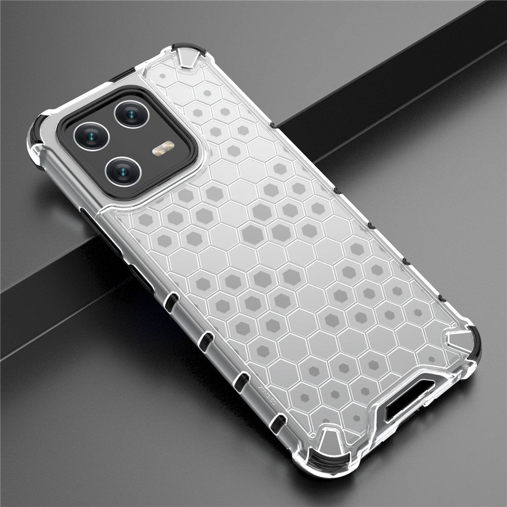 For Xiaomi 13 Anti-fingerprint Honeycomb Texture TPU+PC Protective Case Shockproof Phone Back Cover