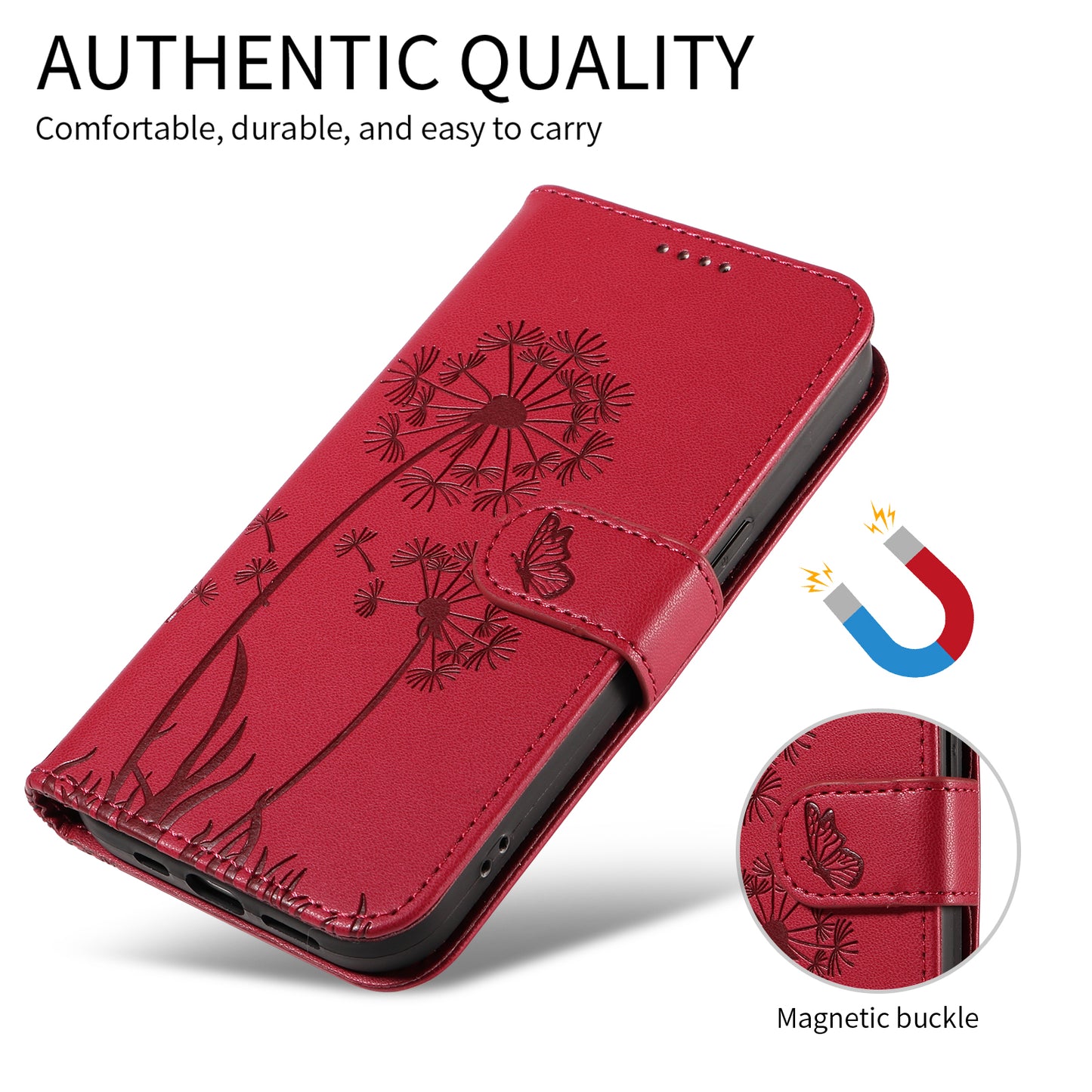 For Honor 600 Lite 5G Leather Wallet Case with Strap Dandelion Imprint Phone Stand Cover
