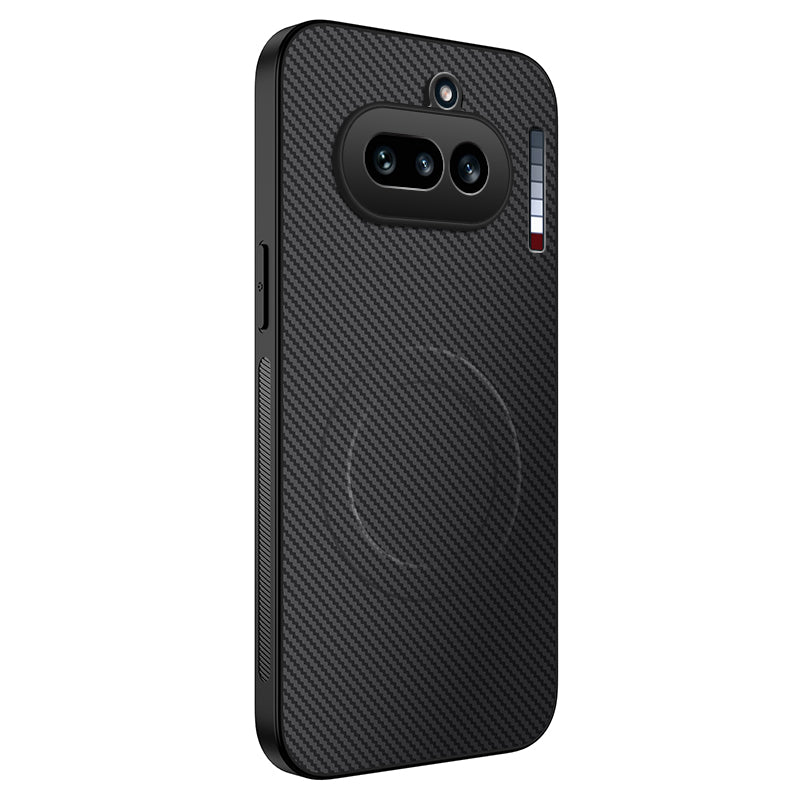 WANLONFENG For Nothing Phone (4a) TQ Series Magnetic Case Carbon Fiber Texture PC TPU Phone Cover