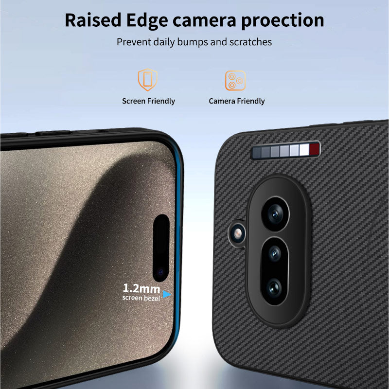 WANLONFENG For Nothing Phone (4a) TQ Series Magnetic Case Carbon Fiber Texture PC TPU Phone Cover