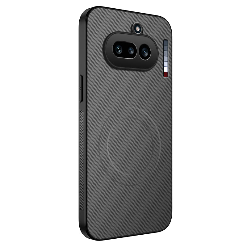 WANLONFENG For Nothing Phone (4a) TQ Series Magnetic Case Carbon Fiber Texture PC TPU Phone Cover