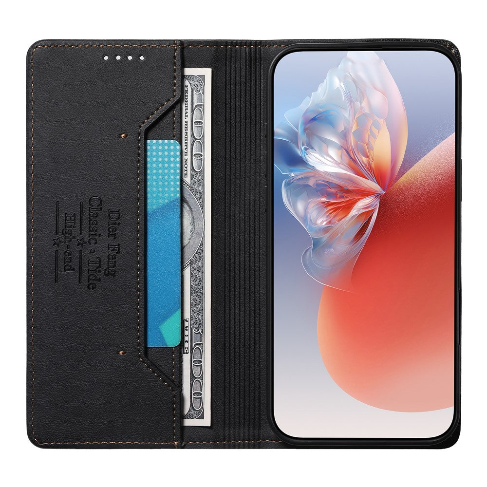 DIERFENG DF-019 for iPhone 18 Pro / 17 Pro Leather Wallet Case Card Slots RFID Blocking Magnetic Flip Cover