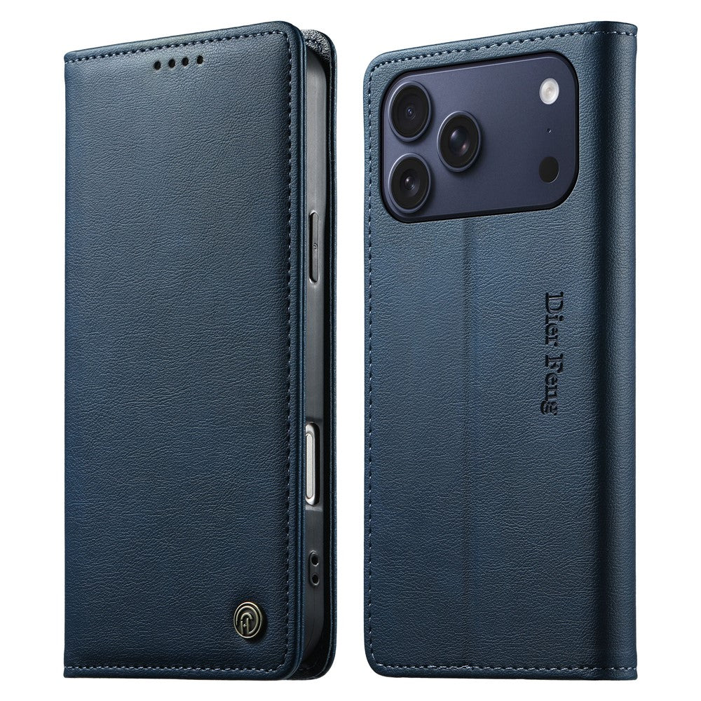 DIERFENG DF-019 for iPhone 18 Pro Max / 17 Pro Max Leather Wallet Case Card Slots RFID Blocking Magnetic Flip Cover