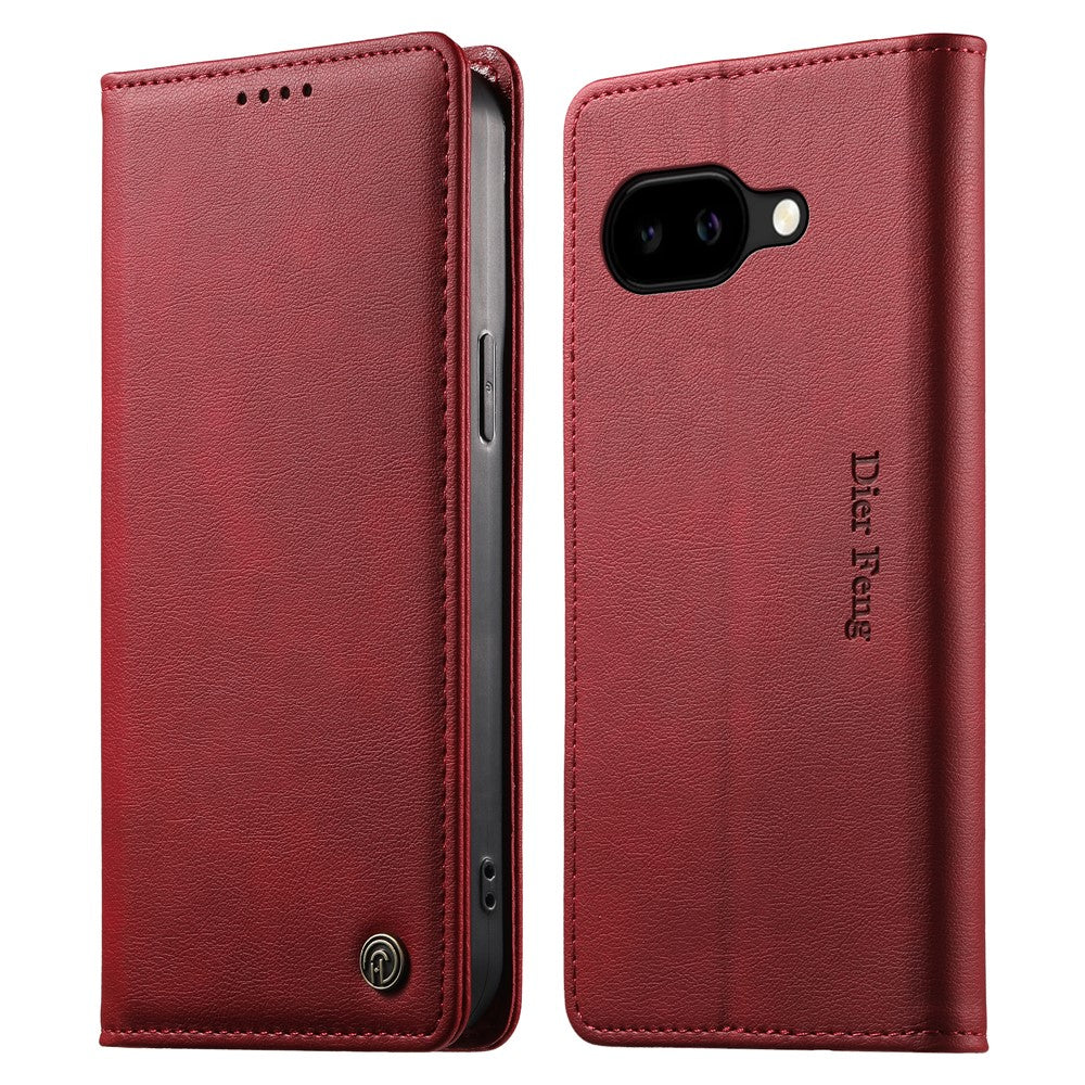 DIERFENG DF-019 for Google Pixel 10a Leather Wallet Case Magnetic Flip Cover with Card Slots RFID Blocking