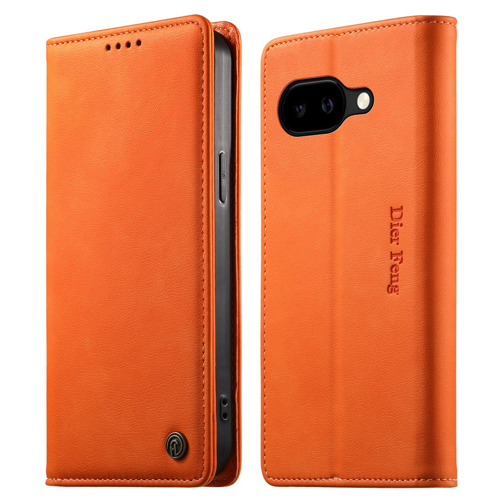 DIERFENG DF-019 for Google Pixel 10a Leather Wallet Case Magnetic Flip Cover with Card Slots RFID Blocking