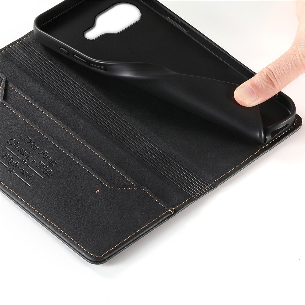 DIERFENG DF-019 for Google Pixel 10a Leather Wallet Case Magnetic Flip Cover with Card Slots RFID Blocking