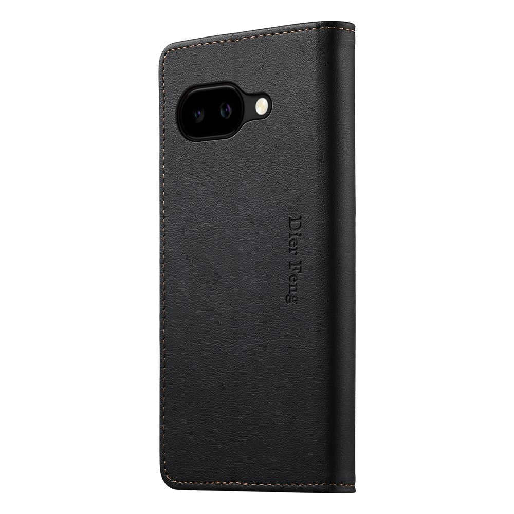 DIERFENG DF-019 for Google Pixel 10a Leather Wallet Case Magnetic Flip Cover with Card Slots RFID Blocking