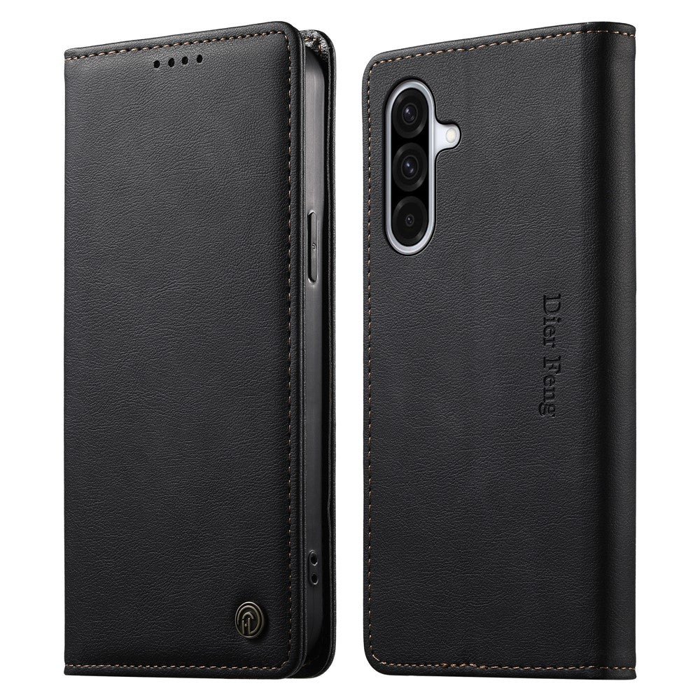 DIERFENG DF-019 for Samsung Galaxy A37 5G Leather Wallet Case Magnetic Flip Cover with Card Slots RFID Blocking