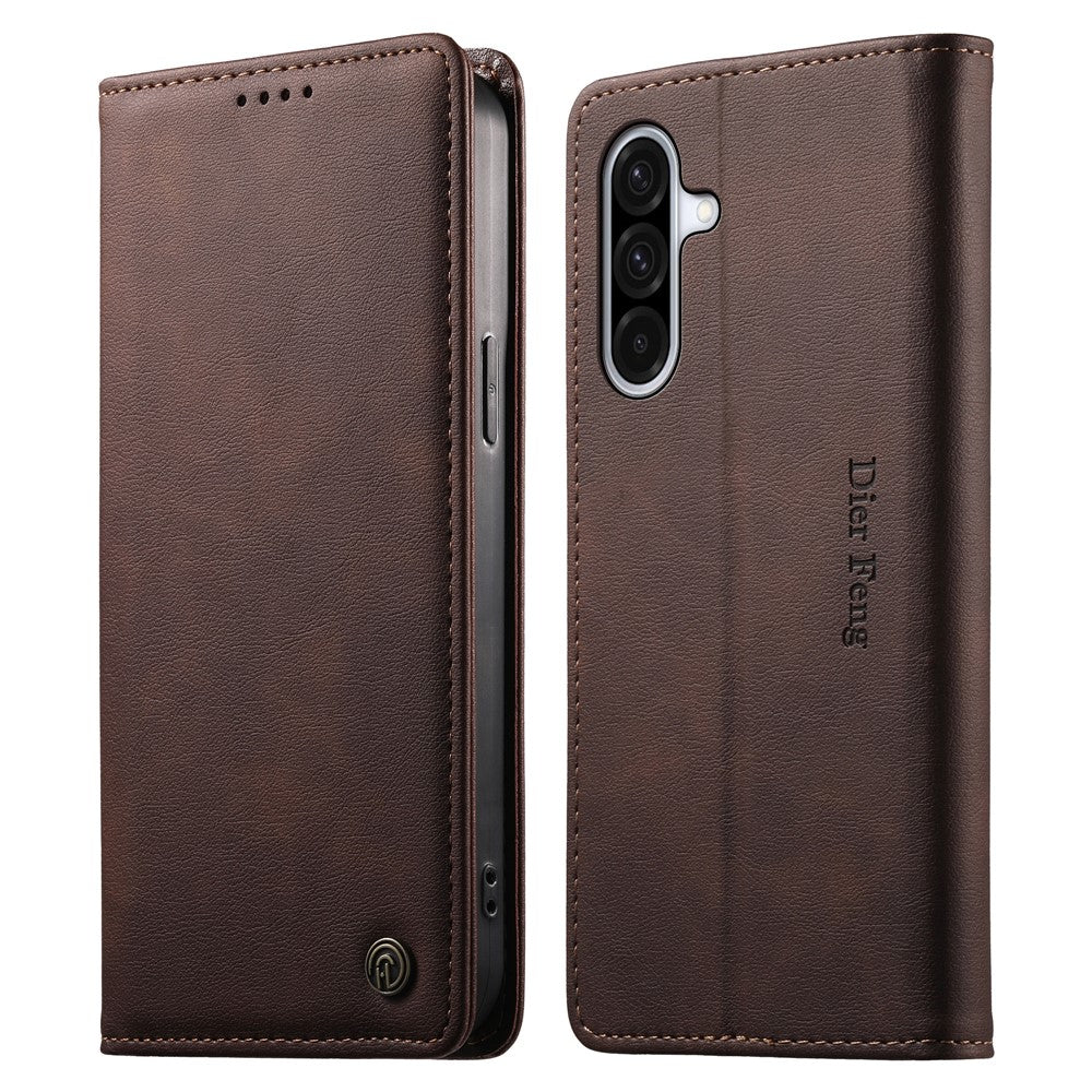 DIERFENG DF-019 for Samsung Galaxy A37 5G Leather Wallet Case Magnetic Flip Cover with Card Slots RFID Blocking
