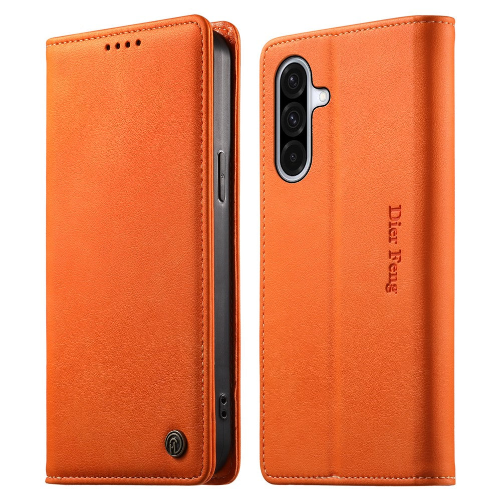 DIERFENG DF-019 for Samsung Galaxy A37 5G Leather Wallet Case Magnetic Flip Cover with Card Slots RFID Blocking