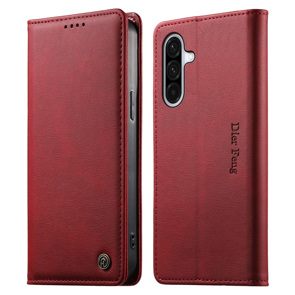 DIERFENG DF-019 for Samsung Galaxy A37 5G Leather Wallet Case Magnetic Flip Cover with Card Slots RFID Blocking