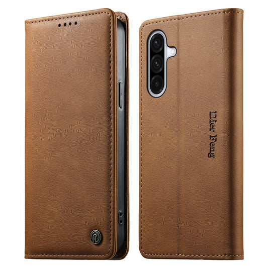 Galaxy A37 5G Handyhülle – DIERFENG DF-019 Leder-Geldbörse mit magnetischem Klappdeckel und Kartenfächern, RFID-blockierend