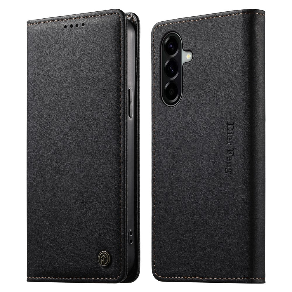 DIERFENG DF-019 for Samsung Galaxy A57 5G Leather Wallet Case Magnetic Flip Cover with Card Slots RFID Blocking