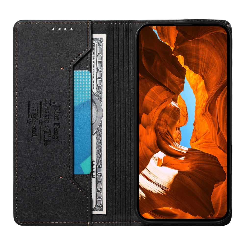 DIERFENG DF-019 for Samsung Galaxy A57 5G Leather Wallet Case Magnetic Flip Cover with Card Slots RFID Blocking