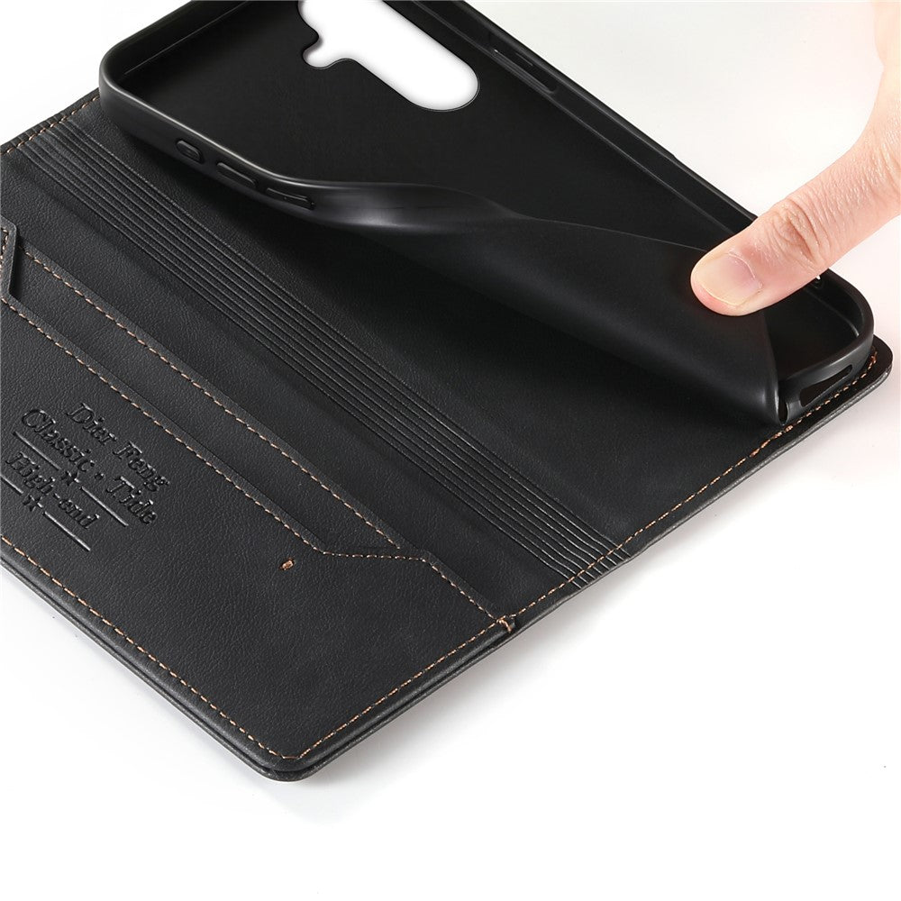 DIERFENG DF-019 for Samsung Galaxy A57 5G Leather Wallet Case Magnetic Flip Cover with Card Slots RFID Blocking