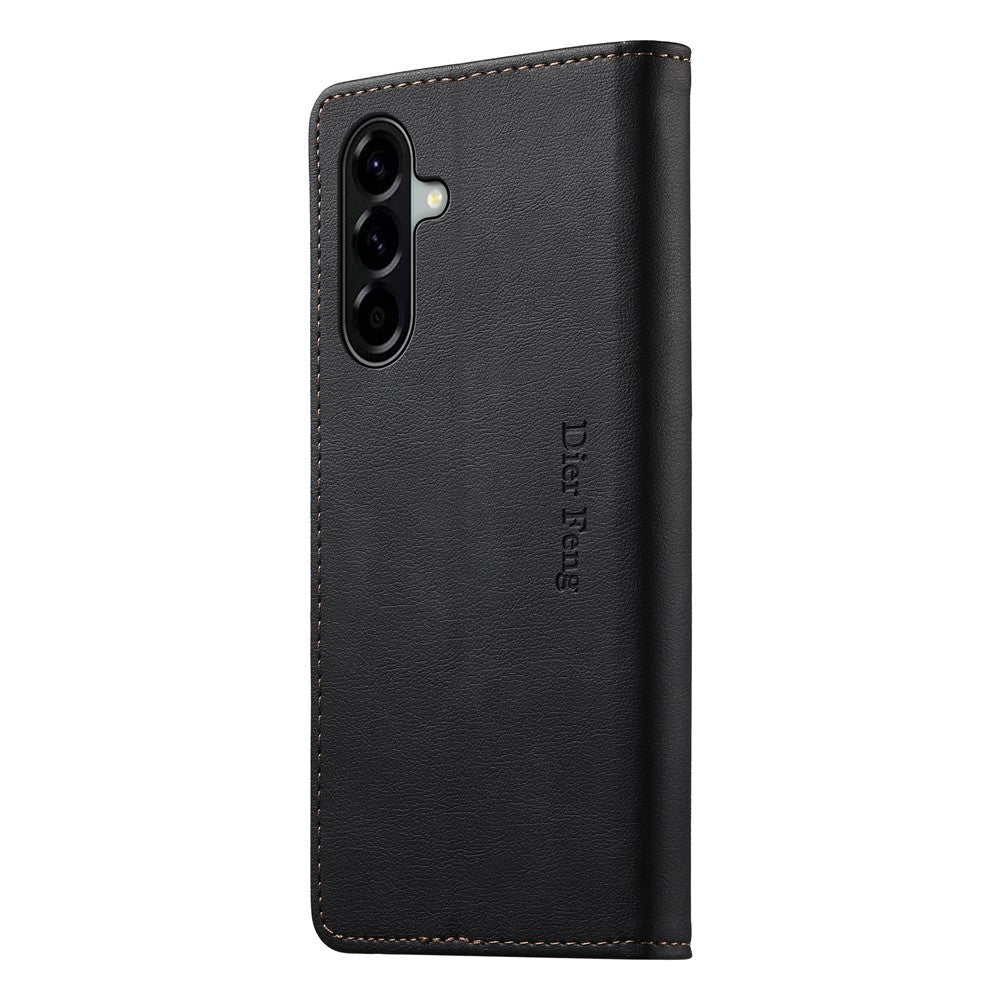 DIERFENG DF-019 for Samsung Galaxy A57 5G Leather Wallet Case Magnetic Flip Cover with Card Slots RFID Blocking