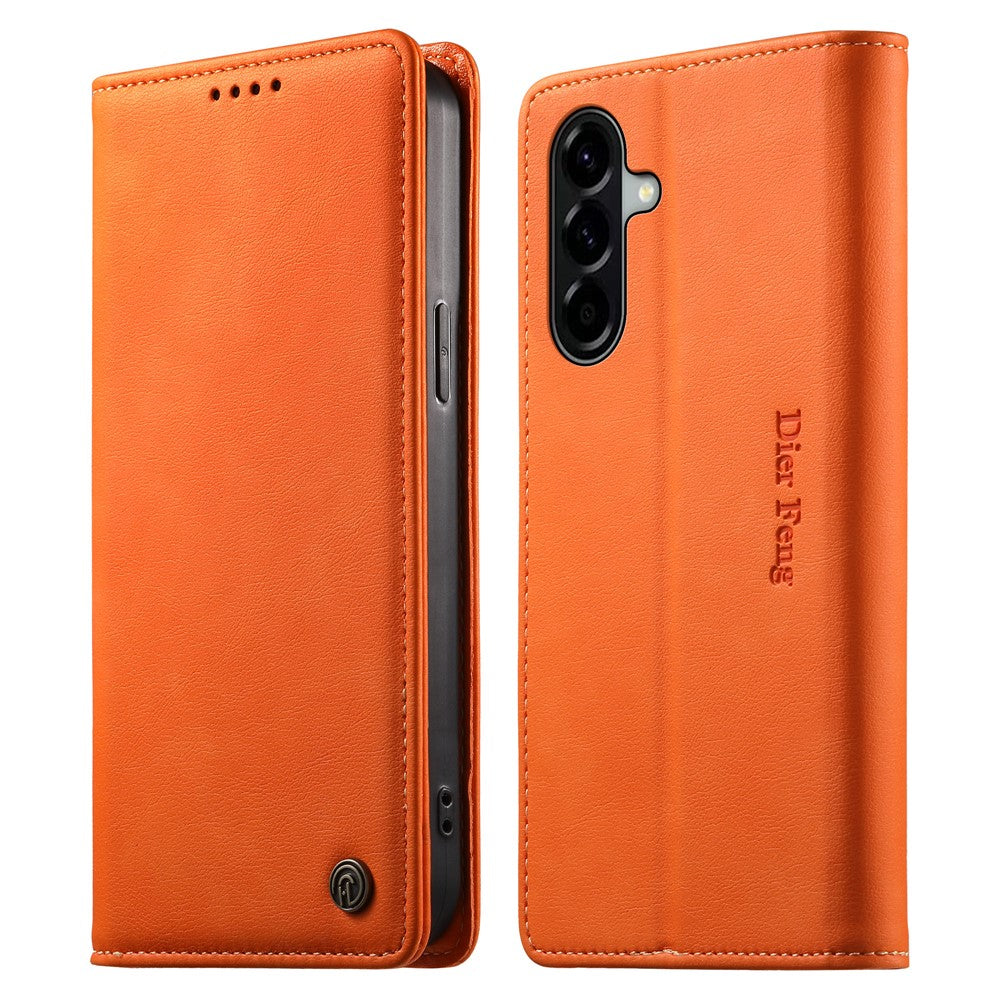 DIERFENG DF-019 for Samsung Galaxy A57 5G Leather Wallet Case Magnetic Flip Cover with Card Slots RFID Blocking