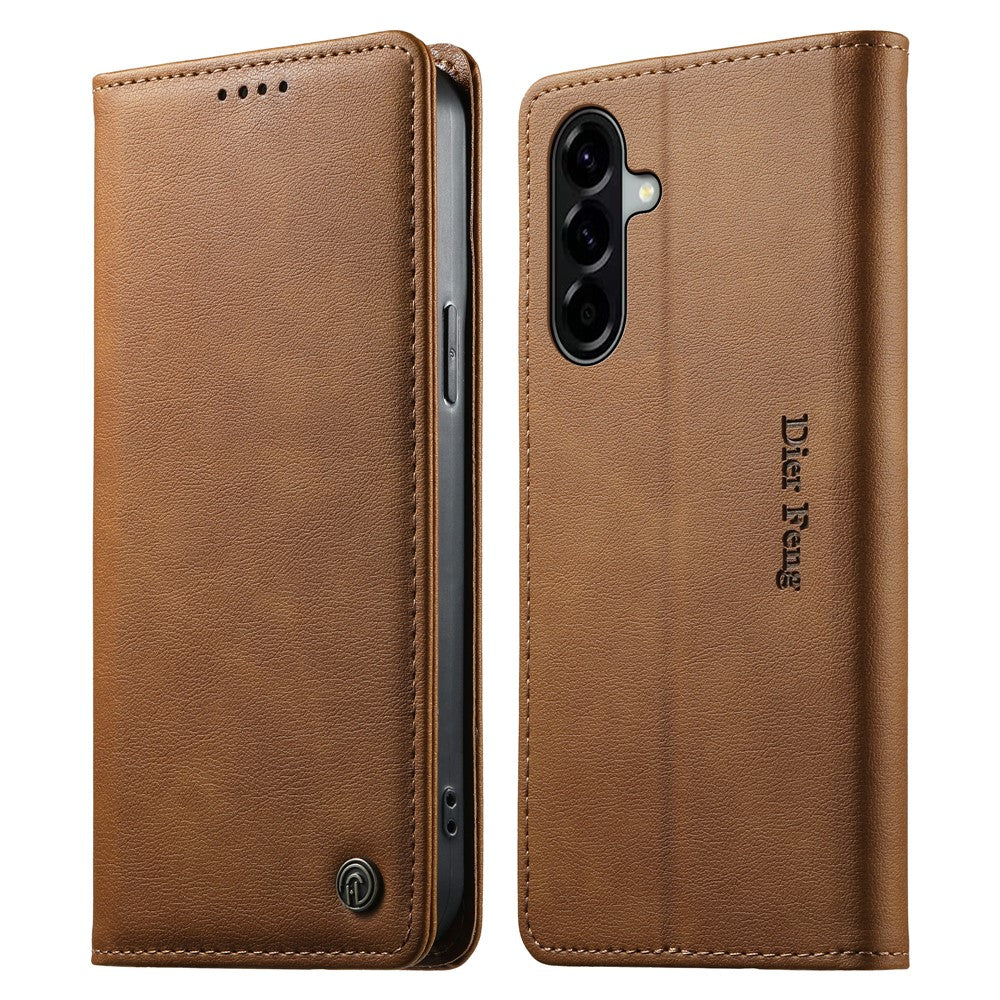 DIERFENG DF-019 for Samsung Galaxy A57 5G Leather Wallet Case Magnetic Flip Cover with Card Slots RFID Blocking
