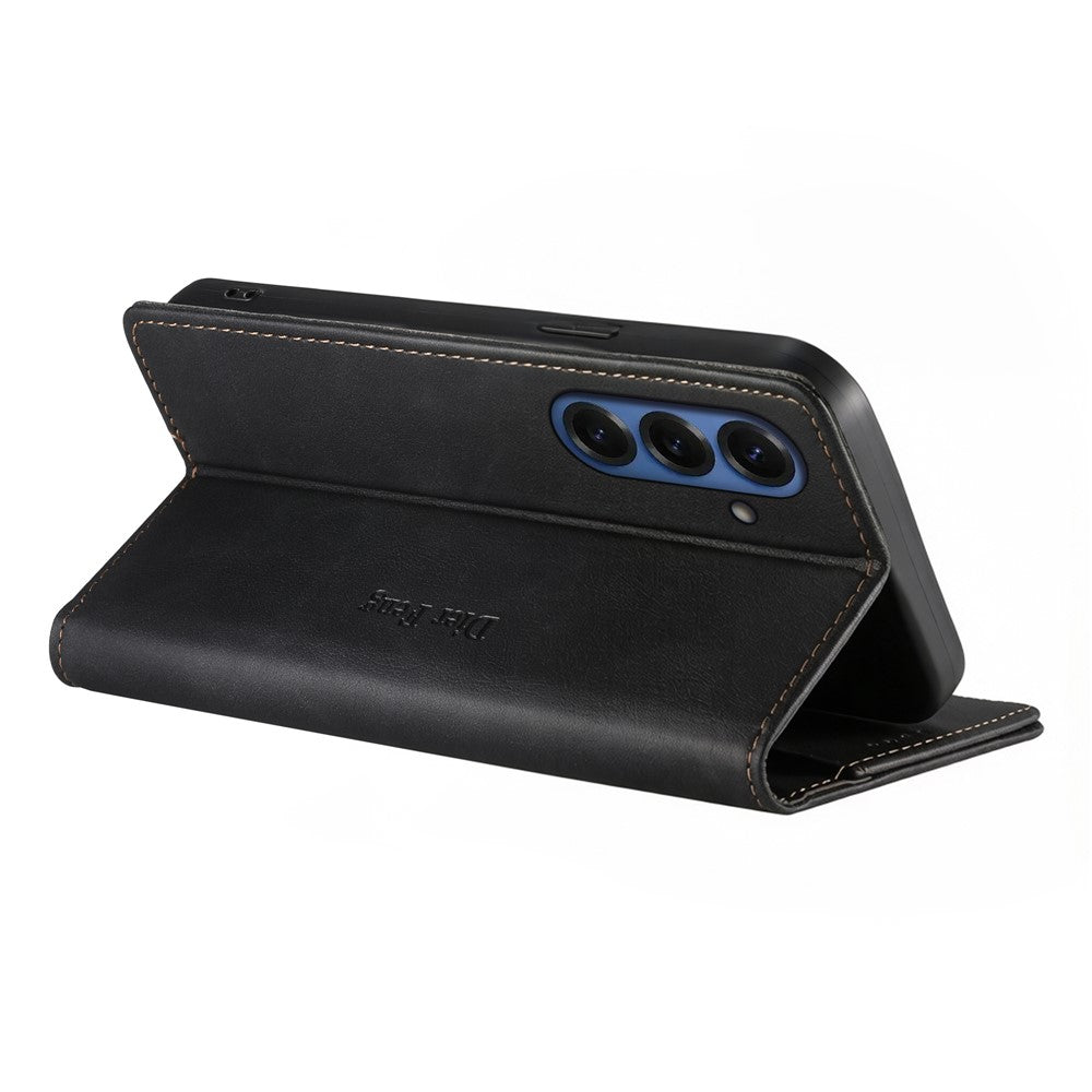 DIERFENG DF-019 for Samsung Galaxy S26 Leather Wallet Case Magnetic Flip Cover with Card Slots RFID Blocking