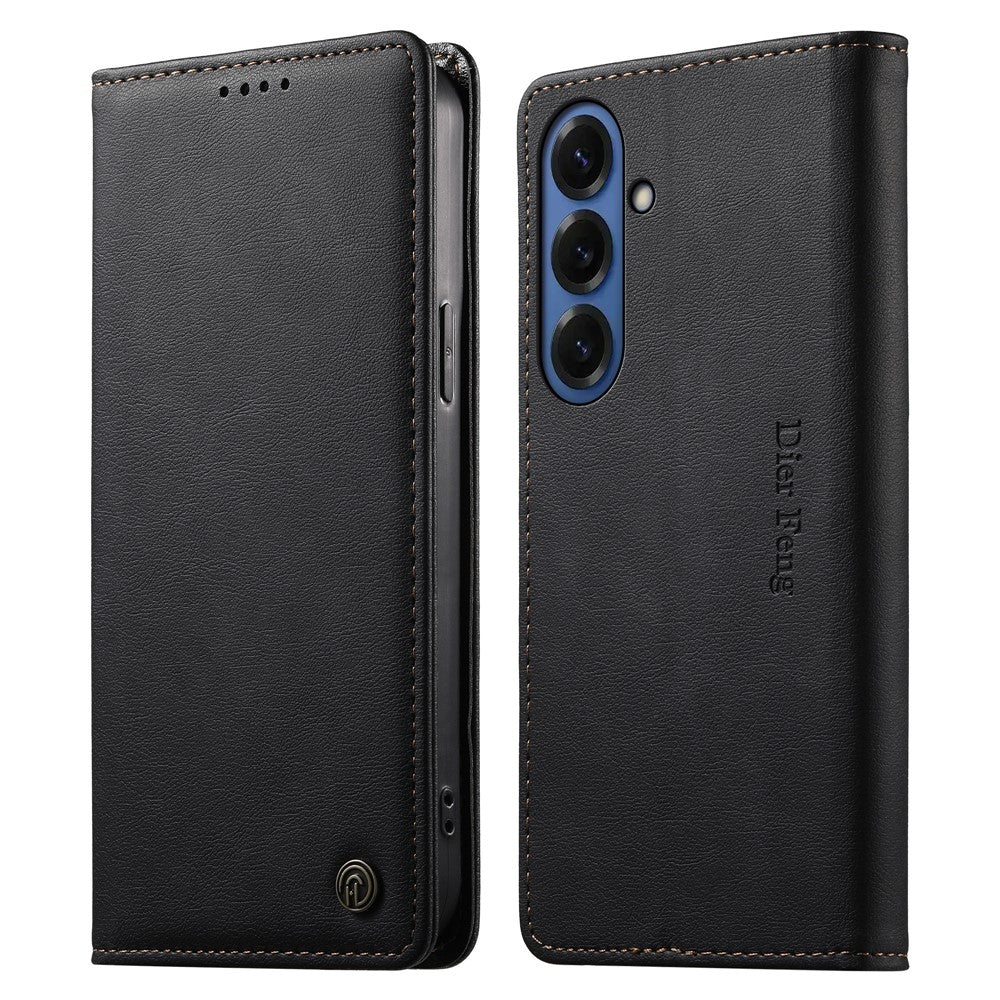 DIERFENG DF-019 for Samsung Galaxy S26+ Leather Wallet Case Magnetic Flip Cover with Card Slots RFID Blocking