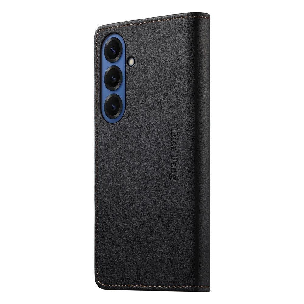 DIERFENG DF-019 for Samsung Galaxy S26+ Leather Wallet Case Magnetic Flip Cover with Card Slots RFID Blocking