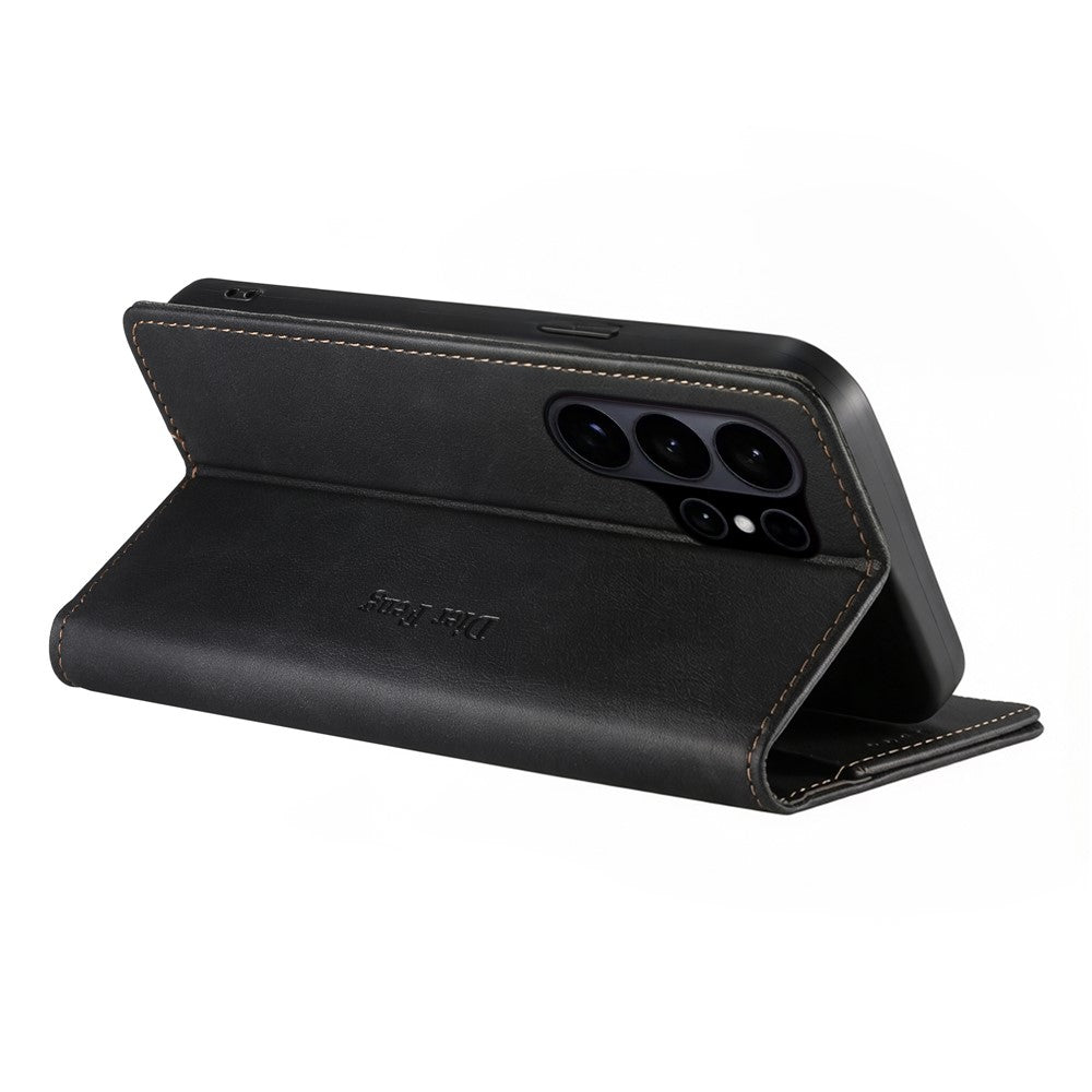 DIERFENG DF-019 for Samsung Galaxy S26 Ultra Leather Wallet Case Magnetic Flip Cover with Card Slots RFID Blocking
