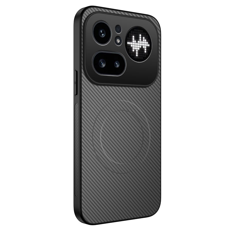 WANLONFENG For Nothing Phone (4a) Pro TQ Series Magnetic Case Carbon Fiber Texture PC TPU Phone Cover