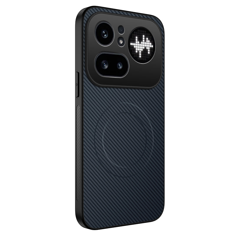 WANLONFENG For Nothing Phone (4a) Pro TQ Series Magnetic Case Carbon Fiber Texture PC TPU Phone Cover
