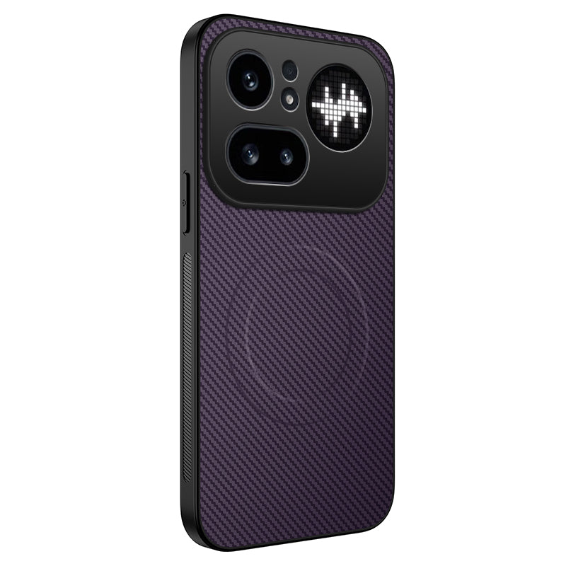 WANLONFENG For Nothing Phone (4a) Pro TQ Series Magnetic Case Carbon Fiber Texture PC TPU Phone Cover