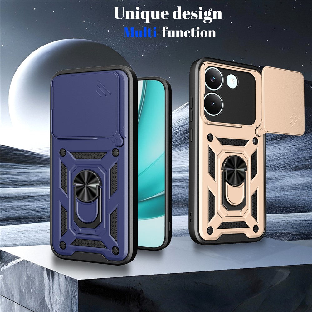 For Xiaomi Poco X8 Pro 5G Case with Slide Camera Lid PC + TPU Kickstand Phone Cover